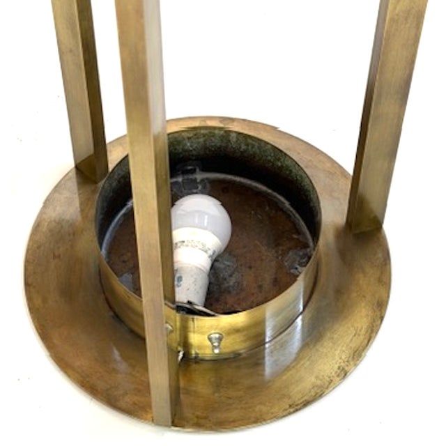 Fontana Arte Illuminated Patinated Brass & Glass Side Table, Italy 1960s For Sale - Image 4 of 9