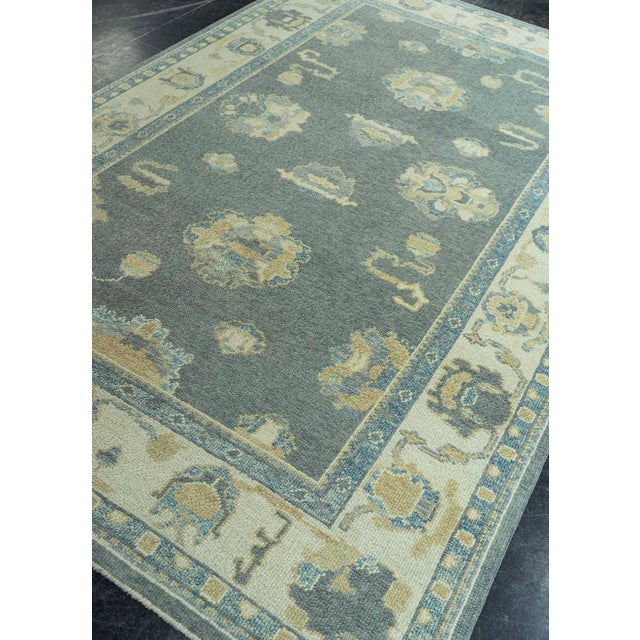 Black Turkish Oushak Rug 6' x 9'7" #19105 For Sale - Image 8 of 8