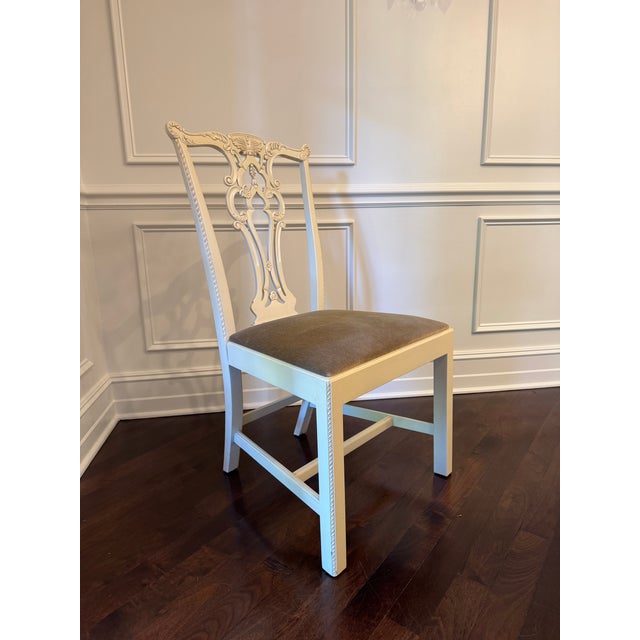 Elegant updated chippendale style chairs and 2 wingback host chairs All custom pieces purchased directly from hickory...