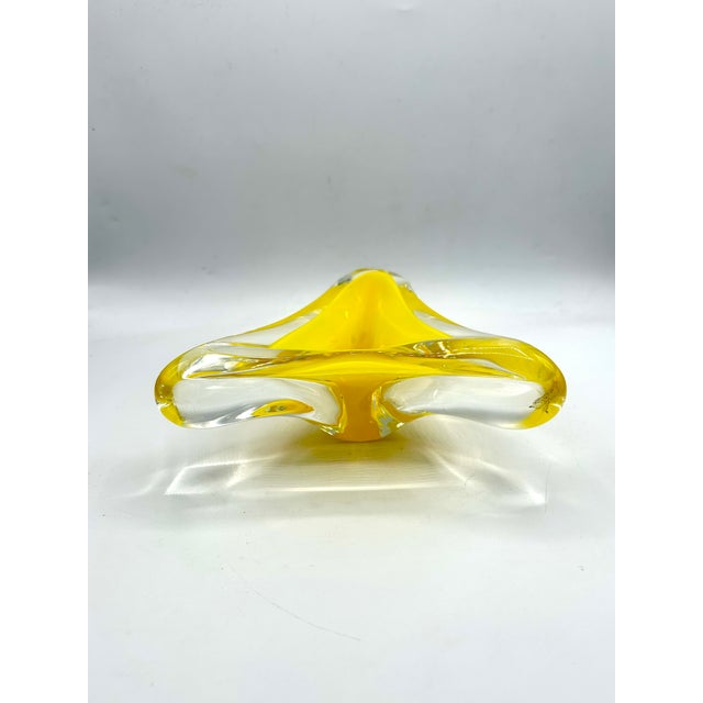 Glass Mid-Century Murano Sommerso Italian Glass Sculptural Catchall For Sale - Image 7 of 13