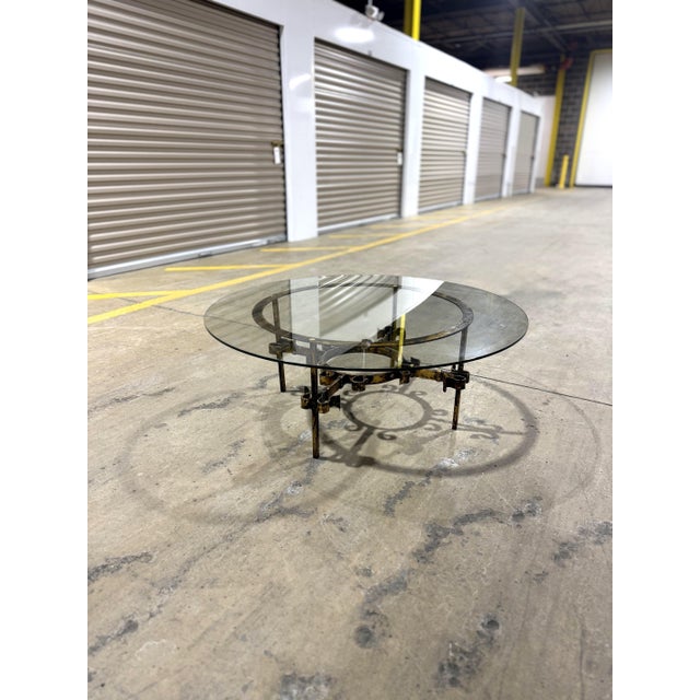 Gilbert Poillerat 1960s Hand Forged Wrought Iron Coffee Table in the Style of Gilbert Poillerat For Sale - Image 4 of 16