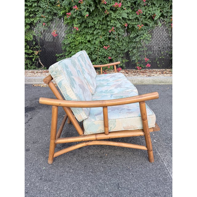 Mid-Century Modern Vintage Ficks Reed Style Mid-Century Rattan Bamboo Sofa For Sale - Image 3 of 12