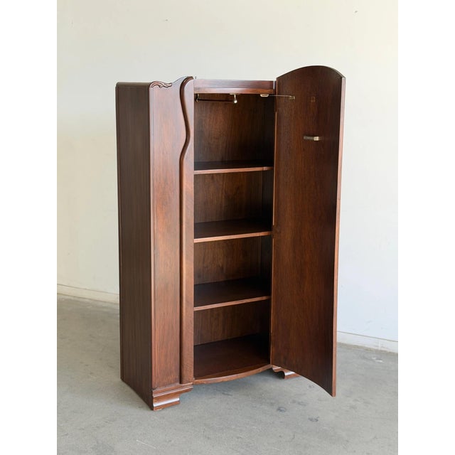Vintage Wooden Art Deco Armoire For Sale - Image 11 of 12