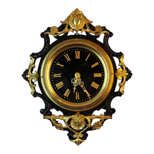 1867 Japy Frères & Cie Small Antique Cartel Clock Iron Age Napoleon III Style