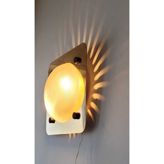 Brass and Glass Wall Lamp by Sergio Mazza, Italy, 1970s For Sale - Image 17 of 18