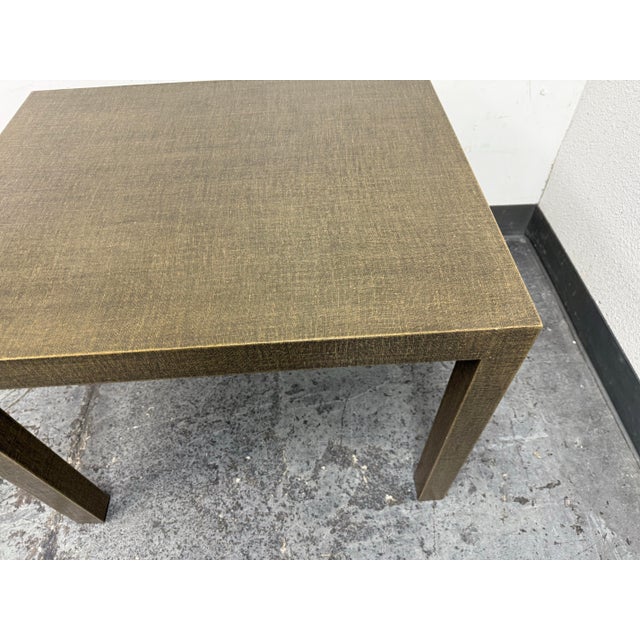 Urban Furniture Linen Wrapped End Table For Sale - Image 10 of 12