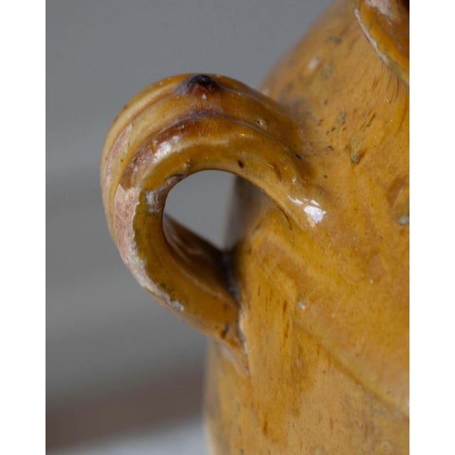 19th Century French Terracotta Confit Pot with Yellow Ochre Glaze For Sale - Image 10 of 12