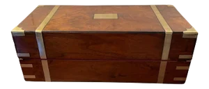 Victorian Burr Walnut and Brass Bound Writing Box