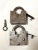 Gothic Pair of Rare Antique Hidden Key 1800's Pad Lock Solid Steel Wrought Iron Key For Sale - Image 3 of 10