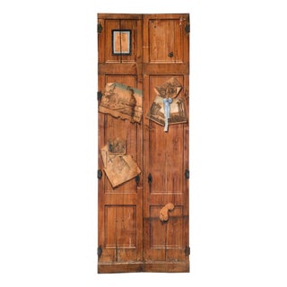 French Scrubbed Pine Decoupage & Trompe l'Oeil Doors For Sale
