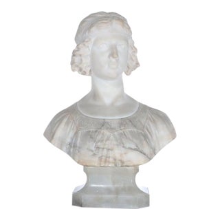 Life Sized Classical Marble Bust of a Woman Signed Prof. Oragelli Sardelli C1880 For Sale