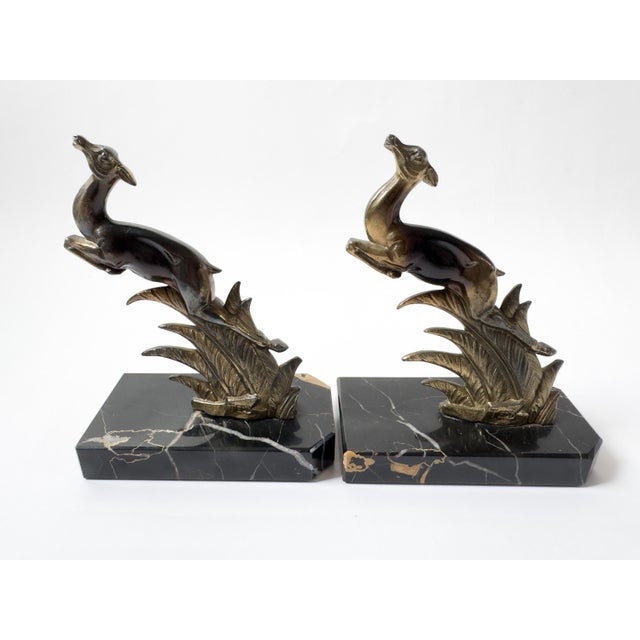Pair of French Art Deco Leaping Antelope Bookends, Signed Tedd, C. 1930 For Sale - Image 18 of 18