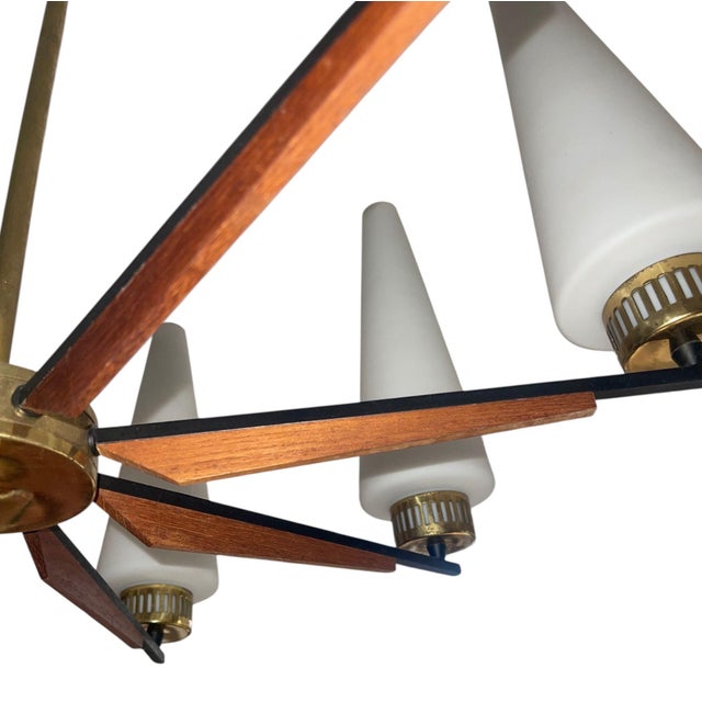 Italian 1950s Uplight Chandelier Designed by Stilnovo. Italy For Sale - Image 3 of 7