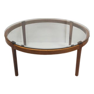 Vintage Scandinavian Coffee Table in Teak, Rosewood and Glass, 1960s For Sale