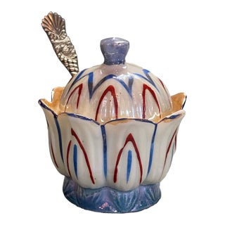 Early 20th Century Tulip Shaped China Serving Dish For Sale