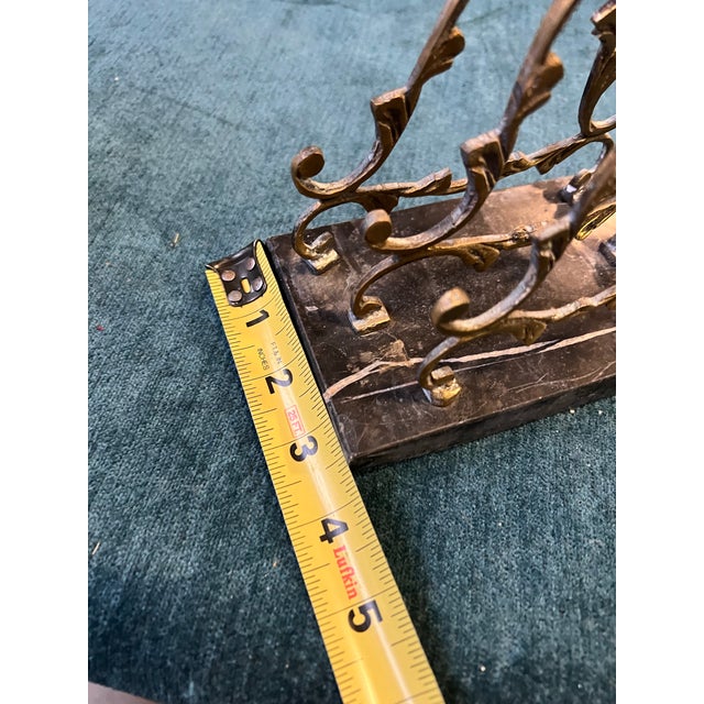 1970s Vintage Brass File/Paper Organizer With Marble Base For Sale - Image 5 of 6
