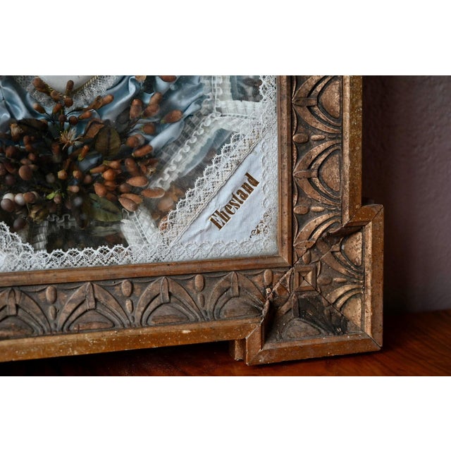 Wood Jugendstil Bohemian Wedding Keepsake Frame in Gilded Wood and Glass, 1912 For Sale - Image 7 of 11