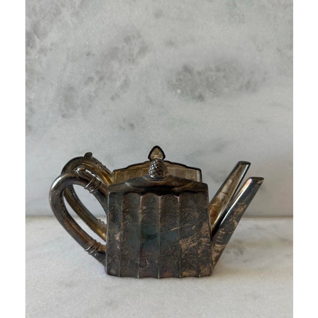 Vintage Silver Plate Teapot Napkin Holder by Godinger For Sale In Austin - Image 6 of 10