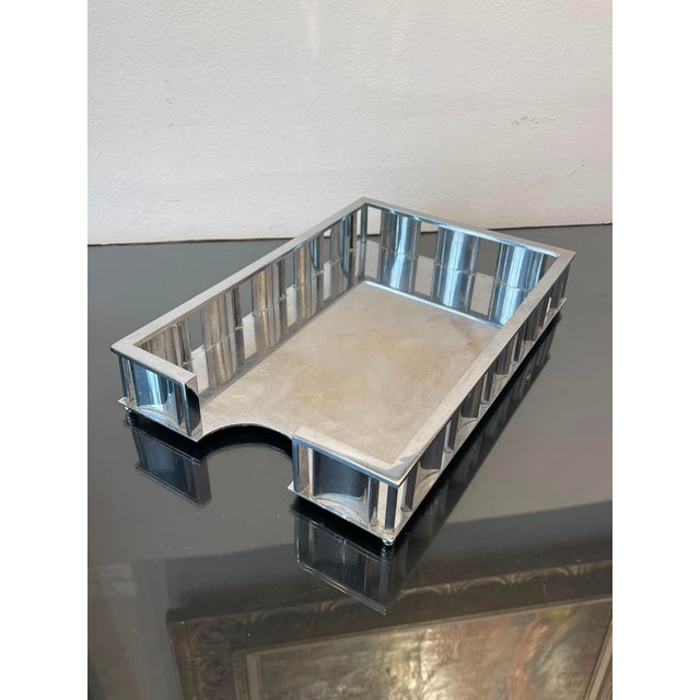Modernist Chrome-Plated Metal Desk Set by Jacques Adnet, 1930, Set of 3 For Sale - Image 15 of 18