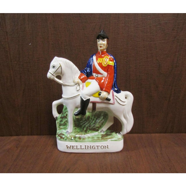 Antique Staffordshire Style Wellington Horseback Figurine Ceramic 10" L For Sale In Austin - Image 6 of 12