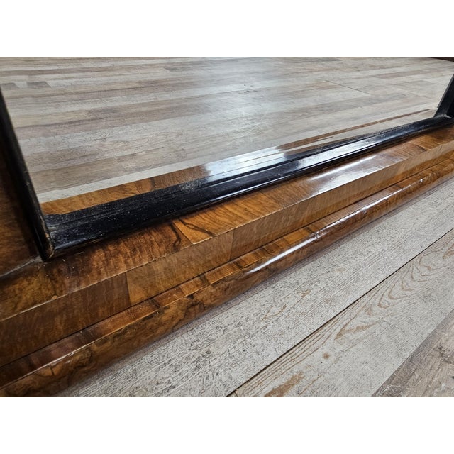 Wood Art Deco Rationalist Briar Mirror, 1930 For Sale - Image 7 of 10