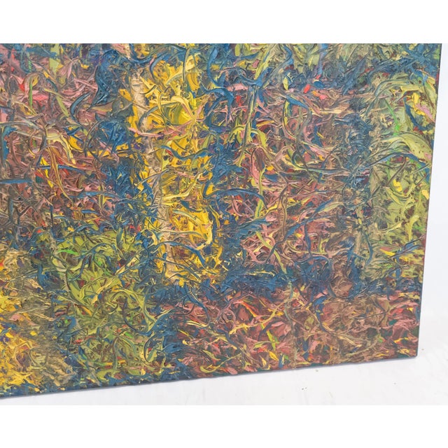 2000 - 2009 Contemporary Modern Abstract Oil Painting on Canvas Signed Illegibly For Sale - Image 5 of 9