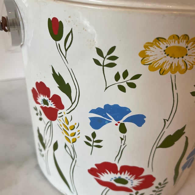 1970s Botanical Ice Bucket With Lucite Handle For Sale - Image 12 of 13
