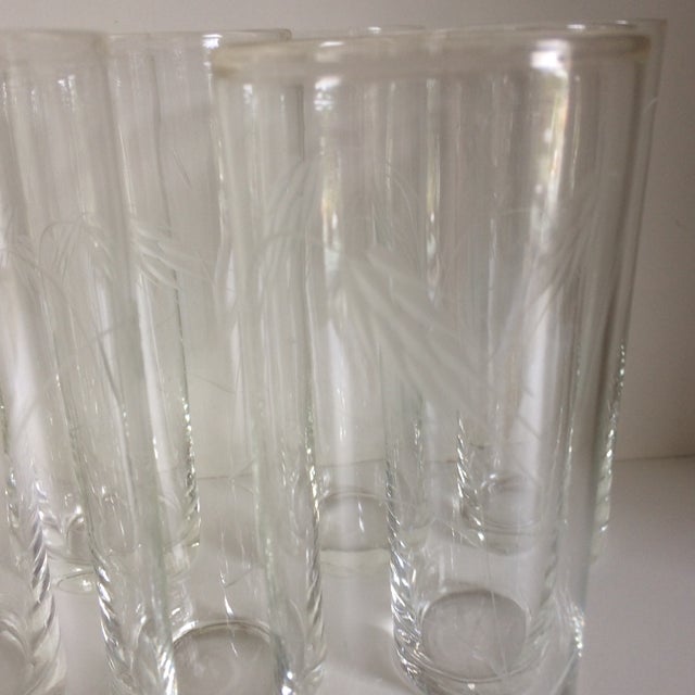 Noritake Etched Crystal Wheat Pattern Tom Collins Glasses Set of 9