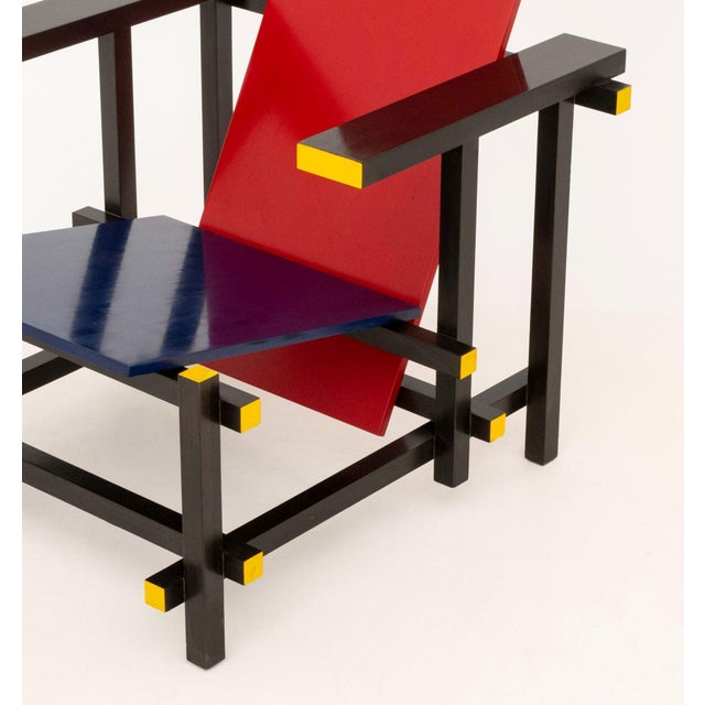 Modern Gerrit Rietveld X Cassina "Red and Blue" Armchair For Sale - Image 3 of 10