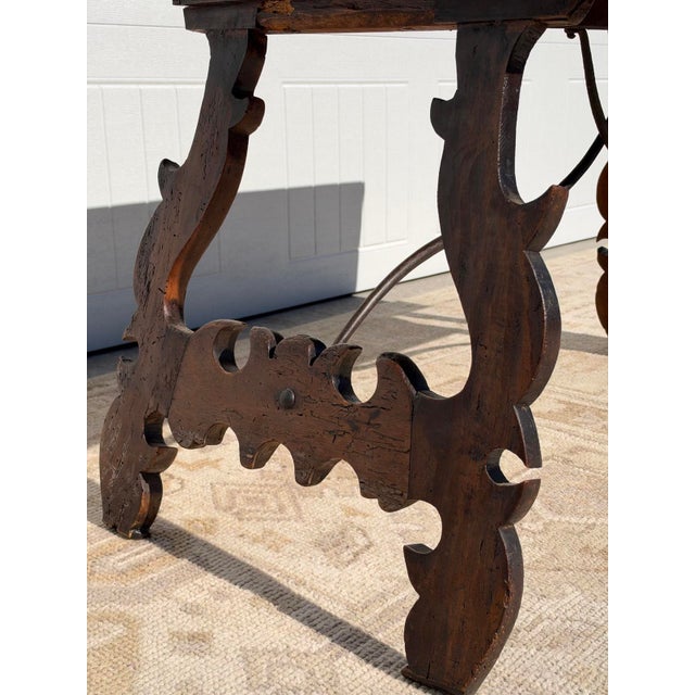 Wood 18th Century Spanish Baroque Desk With Drawers For Sale - Image 7 of 18