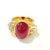 Bochic "Orient" Ruby & White Topaz Vintage 3 Gem Ring Set 18K & Silver For Sale - Image 4 of 18