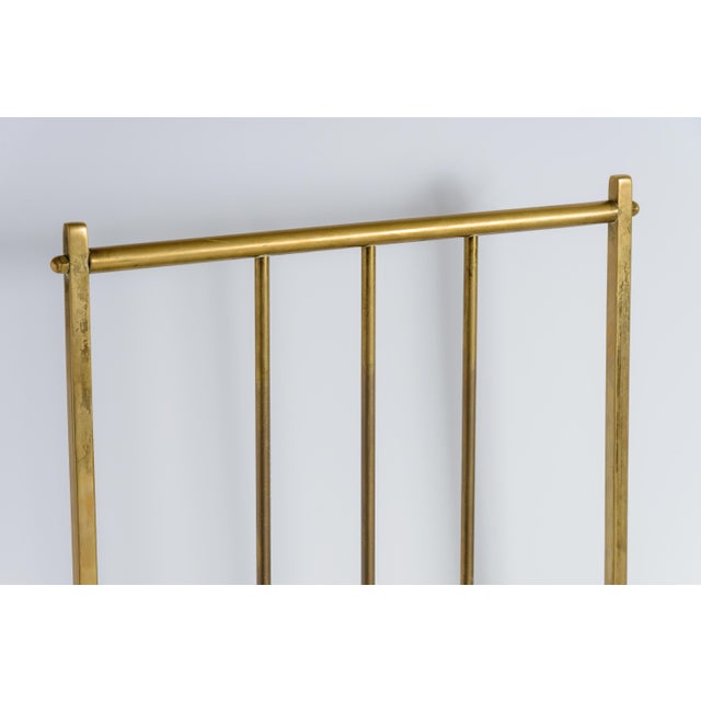 Mid-Century Modern 1950s Mid-Century Italian Chiavari Solid Brass Side Chair With Green Cushion For Sale - Image 3 of 12