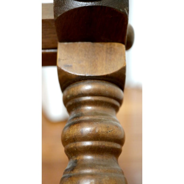 Vintage Walnut Victorian English, American Turned Wood Magazine Rack For Sale - Image 4 of 7