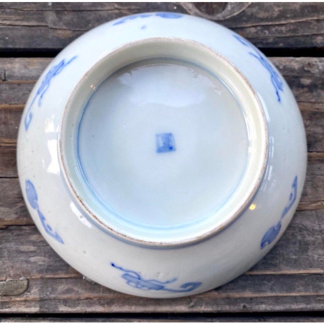 Pair of Antique Japanese Hirado Style Porcelain Pedestal Bowls With Karashishi Lions For Sale - Image 10 of 14