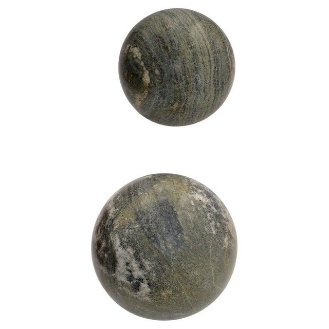 1980s Set 2 Italian 'Meta' Marble Sphere Ball Table Base Lella, Massimo Vignelli Style For Sale In Miami - Image 6 of 12