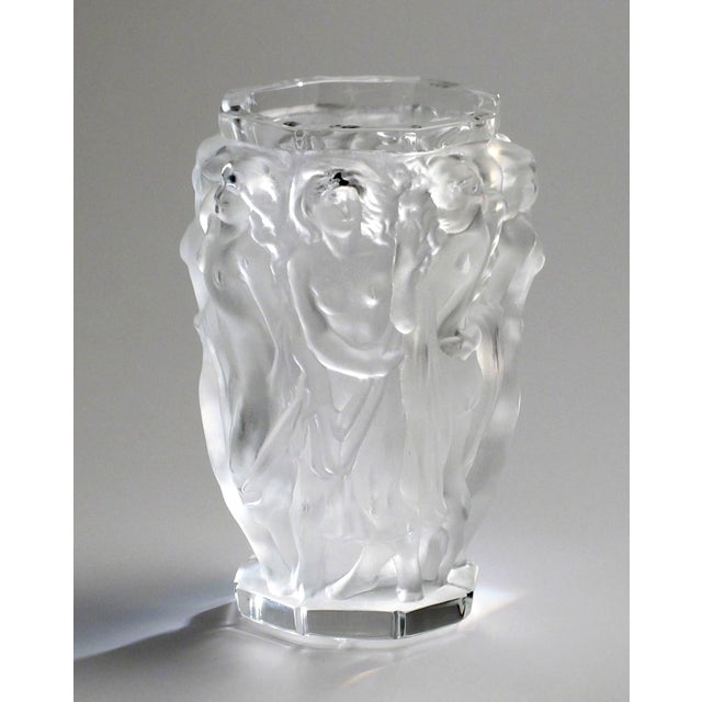 Glass Art Deco Thick-Walled Bacchus Vase in Frosted Glass by René Lalique For Sale - Image 7 of 7