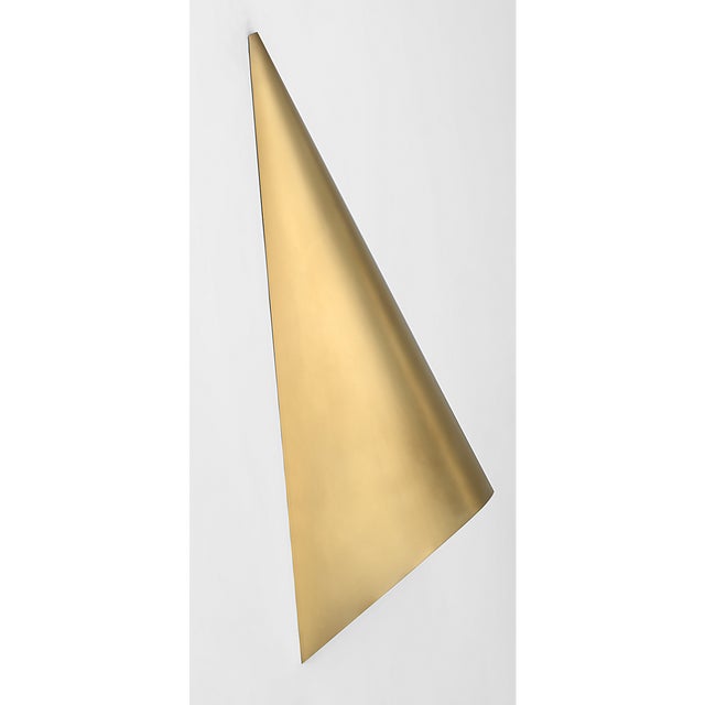 Modern Kelly Wearstler for Visual Comfort Signature Piel 20" Indoor/Outdoor Wall Wash in Antique-Burnished Brass For Sale - Image 3 of 14