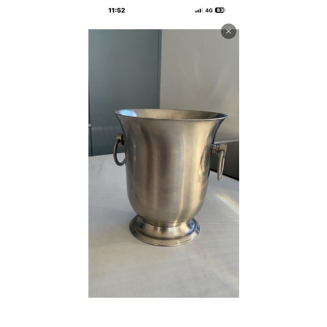 Champagne Bucket in Stainless Steel and Gold-Plated Brass by Guy Degrenne, 1980s For Sale - Image 4 of 13