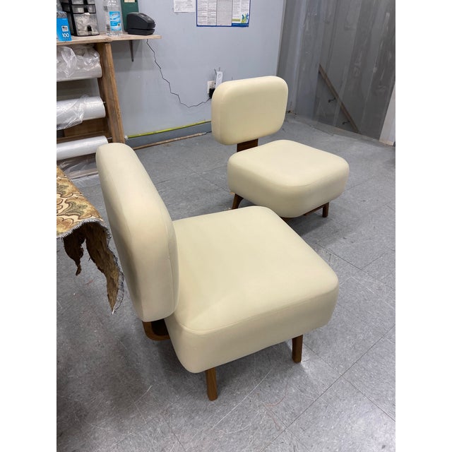 Contemporary Contemporary Pair of Slipper Chairs For Sale - Image 3 of 4