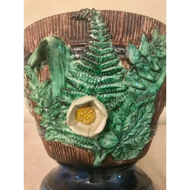 Ceramic 19th Century French Majolica Jardinieres - a Pair For Sale - Image 7 of 12