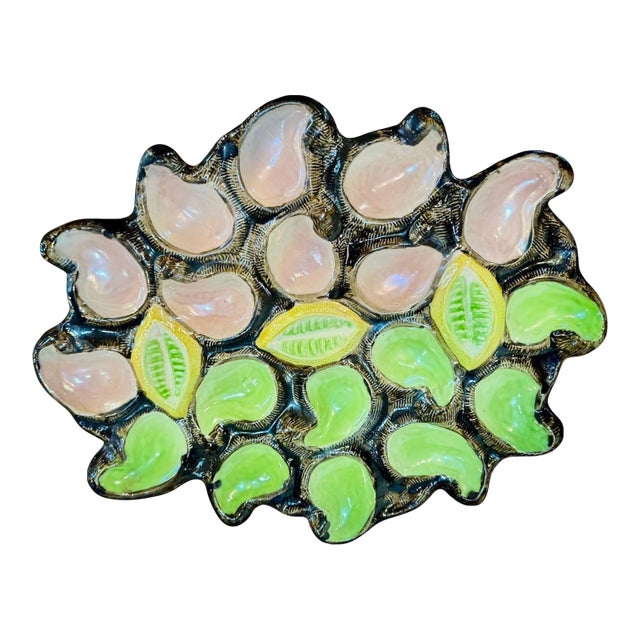 Mid 20th Century Vallaruis France Oyster Platter For Sale