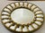 Beautiful 35” large round mirror, bevelled glass, segmented, decorated with white turbo mother of pearl sea shells.