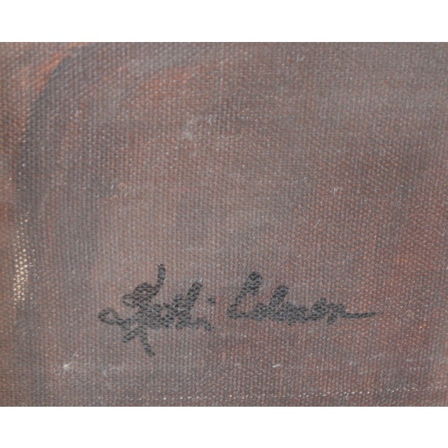 Mid-Century Modern Signed MCM Male Oil on Canvas Painting For Sale - Image 3 of 5