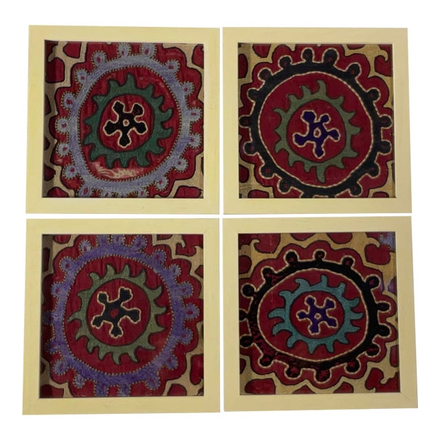 Set of Four Antique Suzani Wall Hanging For Sale