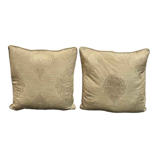 Rowlands Damask Decor Pillows, Pair For Sale