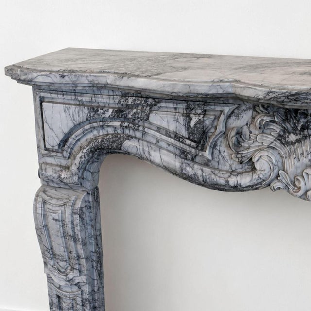 Antique French Fireplace in Bardiglio Imperiale Marble, 1800s For Sale - Image 4 of 12