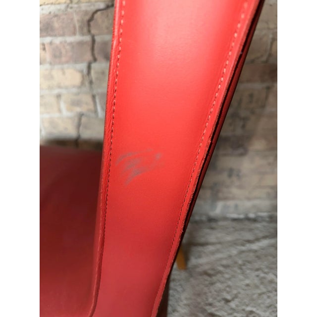 Red Grand Rapids Chair Company Red Leather Chair For Sale - Image 8 of 12