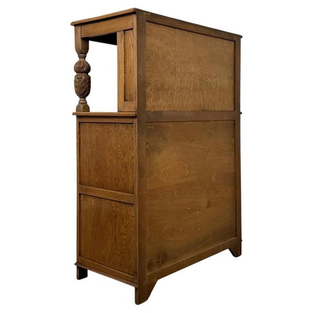 Antique English Golden Oak Court Cabinet, 1900s For Sale - Image 11 of 13