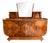 Art Deco Walnut Burl Sideboard with Mirror, 1980s For Sale
