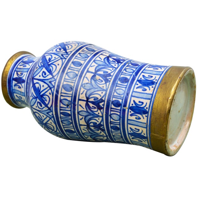 Mid 20th Century Blue-Patterned Moorish Vase For Sale - Image 9 of 11